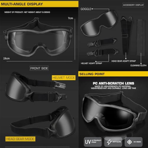 Lunettes tactiques verres interchangeables pour éviter les rayures et les UV - 7