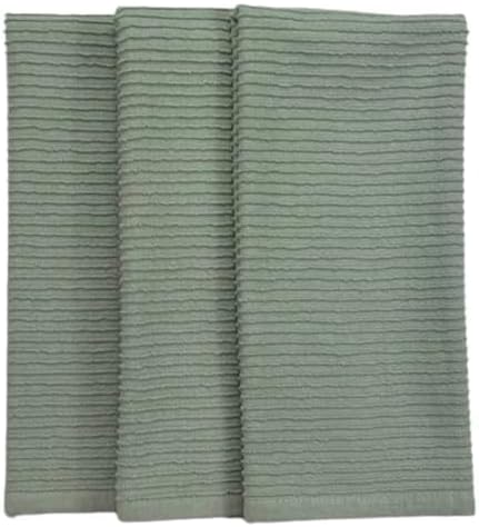 Miniatura 5 de Paños de cocina verde salvia 100% algodón paño suave limpieza secado absorbente rizo acanalado bucle juego de 3 multiusos para uso diario