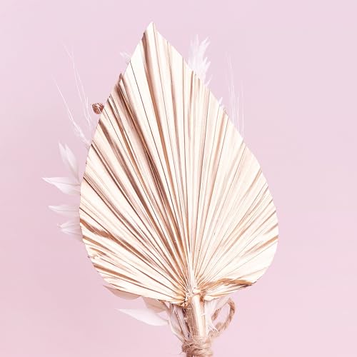 The Baked Studio - Dried Flowers For Cakes Decoration And Crafts With A Gold Palm Spear (Gold), 25cm x 12cm - Image 3
