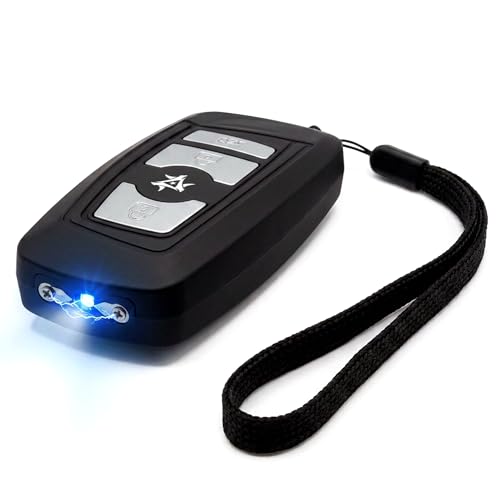 Avenger Defense Portable Car Keychain Stun Gun for Women - Rechargeable Self-defense Keychain with LED Flashlight 1.25-1.30 C Energy Output Wrist Strap Included