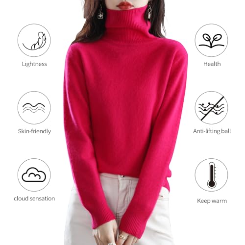 Women's Turtleneck 100% Mink Wool 2025 First-Line Ready to Wear Fall Winter Seamless Knit Pullover Sweater3