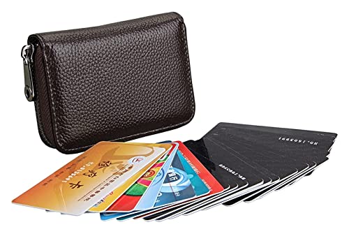 Business Card Case Leather Multifunction Bank Holder Credit Passport Organizer Wallet Wallets(Coffee Color)4