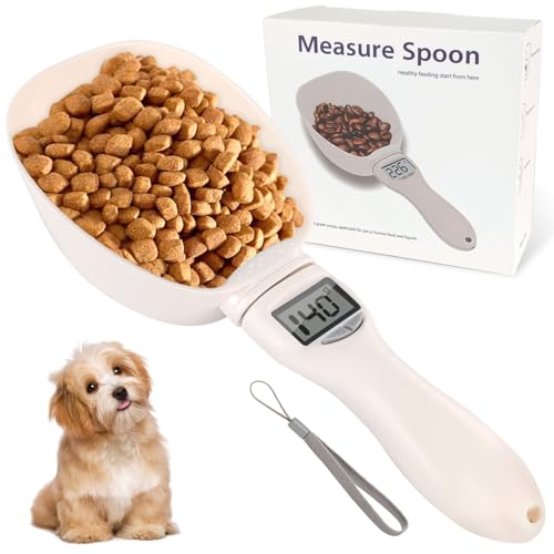 Pet Digital Measuring Scoop Scale,800g/1g Digital Measurings Scoop,Food Measuring Scoops Scale,Electronic Measuring Spoons for Baking Cooking Weighing,for Cooking and Dog Cat Food(with a Lanyard)