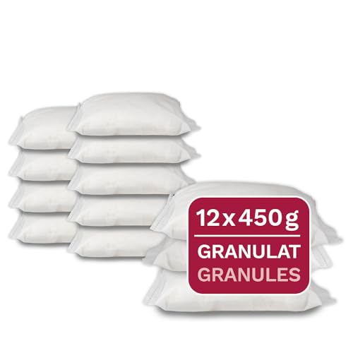 12 x 450 g Universal Luftentfeuchter Nachfüllpack, Granulat im Vliesbeutel, geeignet für gängige Raumluftentfeuchter