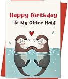 Mcduldul Happy Birthday Gifts Cards for Husband Wife Boyfriend Girlfriend, Funny Birthday Card for Men Women Him Her, Cute Otter Gifts
