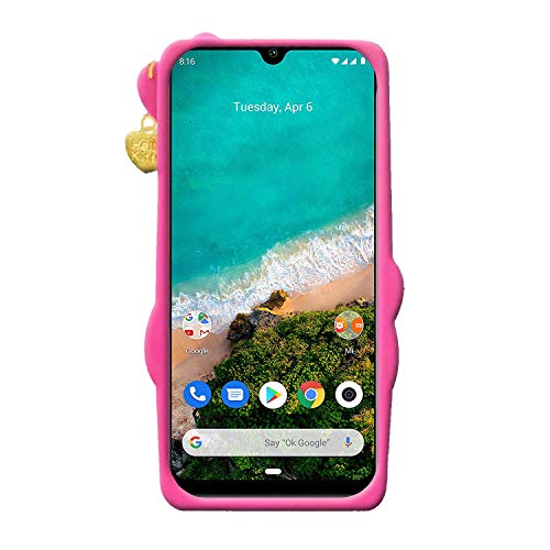 Image of Unirock Hello Kitty Back Case Cover for MiA3| 3D Cute Hello Kitty Case |Soft Silicone Rubber Back Cover with Pendant Kitty Cover for MiA3 (Pink)