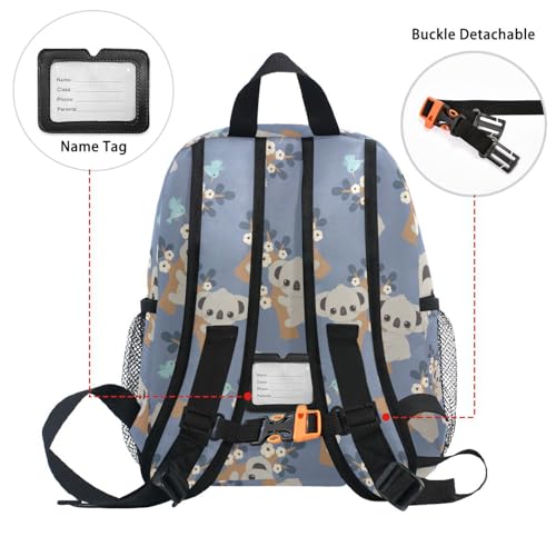 OREZI Cute Floral Koala With Flower Toddler Bag,Non-slip and Detachable Chest Strap Travel Bag Snack diapers Bag Preschool Backpack for Kids Little Boy Girls2