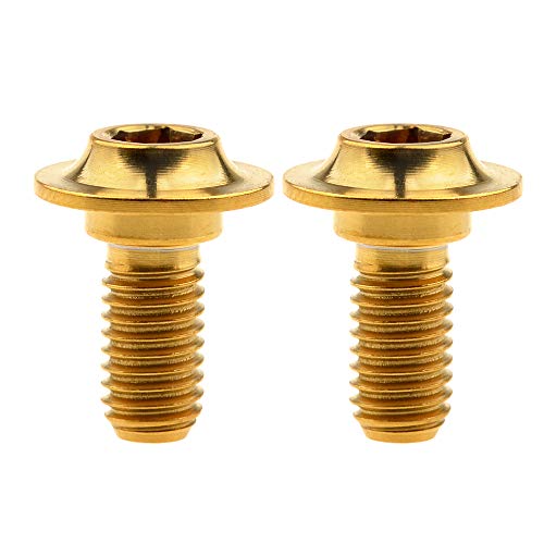 Ruifu M5 Titanium Gr5 - Tornillos Allen para Bicicleta (2 Unidades), Dorado, M5 Clipper Bolt Cover