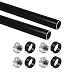 Produktbild Emuca - Schrankstangen-Set Ø28, 750mm, Schwarz, Aluminium und Zamak, Partie von 2