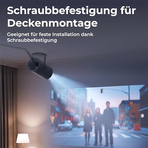 Mini Beamer LED Projektor Full HD 4K – Bluetooth HDMI USB Tragbarer Beamer Klein für Heimkino Gaming Handy Smartphone – Denver PR-2500 Video Projector mit Lautsprecher