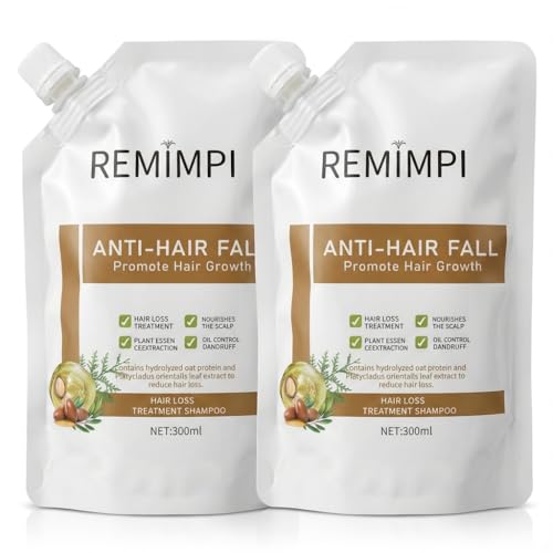 Best Shampoo for Hair Loss Boots: Grow Thicker Hair 15 REMIMPI Authentic Anti Hair Loss Shampoo, Ginger & Ginseng Hair Growth Shampoo, Dandruff & Oil Control, 300ml (2 Pack)