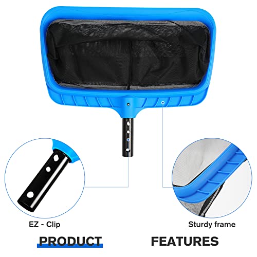 Eazer Professional Pool Skimmer Net, Pool Cleaning Net With Deep Mesh Net Bag, Skimmer Net For Pool Cleaning, Pool Net Skimmer For Above Ground Pool | Pool Nets For Cleaning | Deep Net Pool Leaf Rake #TOP2