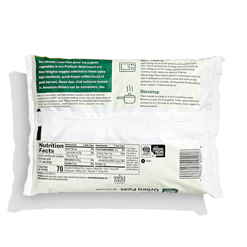 365 by Whole Foods Market, Organic Green Peas No Salt Added, 16 Ounce, (Frozen) - Thumbnail 4