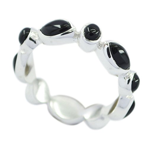 Bague fiançailles onyx noir en argent véritable résolvant le choix de la taille idéale