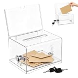 Acrylspendenbox Spendenbox Abschlieβbar Geldkassette Transparente Aufbewahrungsbox Spardose mit Schlussel Wahlurne Durchsichtig Vorschlagsbox Multifunktional Kommentarbox