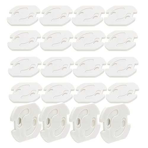 BIGtec tapa enchufes para bebes 20 piezas protector enchufes para bebes de enchufes con protección para niños protección contra enchufes para niños regletas protección con mecanismo giratorio