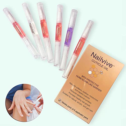 Nailvive Six Pens Cuticle Oil Revitalizing Oils Unique Natural Complex Of Rich Oils To Provide Moisture, Protect, And Nourish Dry, Brittle, Cracked Cuticles, Nails, And Skin (Cuticle Oil 6X Pack) #TOP5