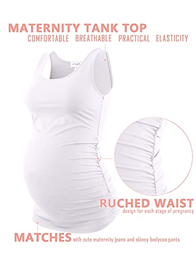 Maternity Tops Maternity Tank Top Maternity Clothes Maternity Shirts For Women Maternity Shirt (White,M) #TOP3