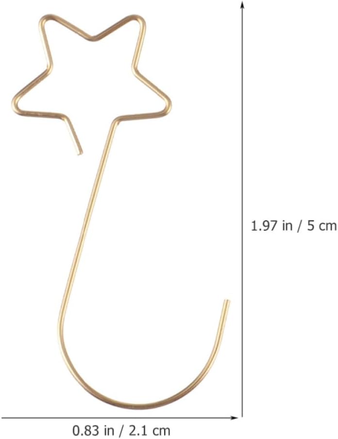 COHEALI 100pcs Xmas Ornament Hooks Stainless Steel Star Hangers image 2