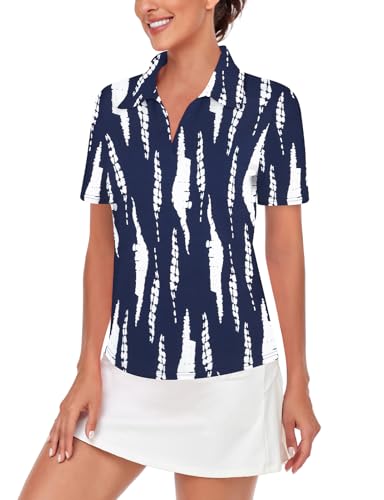 Image of Cucuchy Womens V Neck Golf Polo Shirts Moisture Wicking Sports Workout Tops