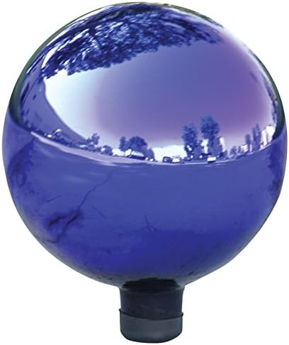 Alpine Corporation 10" Diameter Indoor/Outdoor Glass Gazing Globe Festive Yard Décor, Blue