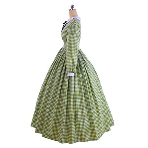 Cosplaydiy Women's Civil War Dress Victorian Dickens Costume1860S Civil War Ball Gown Southern Belle Costume M Green #TOP3