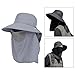 Aymzbd Sun Hat with Neck Flap Face Cover Fishing Hat Sun Protection Visor Lightweight Breathable for Outdoor Camping Hiking, Light Gray