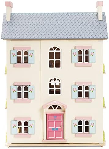 Amazon Com Le Toy Van Gorgeous Cherry Tree Hall Large Wooden Doll House Girls Or Boys 4 Storey Wooden Dolls House Play Set Great As A Gift Suitable For