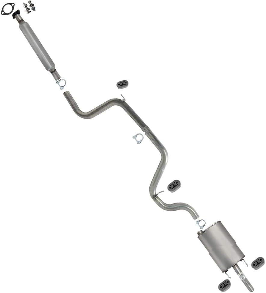 Exhaust Resonator, Intermediate Pipe, Muffler Kit Compatible with Chevrolet Impala 2000-2002 3.4L | Stainless Steel | Northeastern Exhaust | Includes Gasket, Clamps, Hangers and Bolt Kit