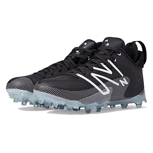 New Balance Men's FreezeLX V4 Lacrosse Shoe, Black/White/Polar Blue, 9.5