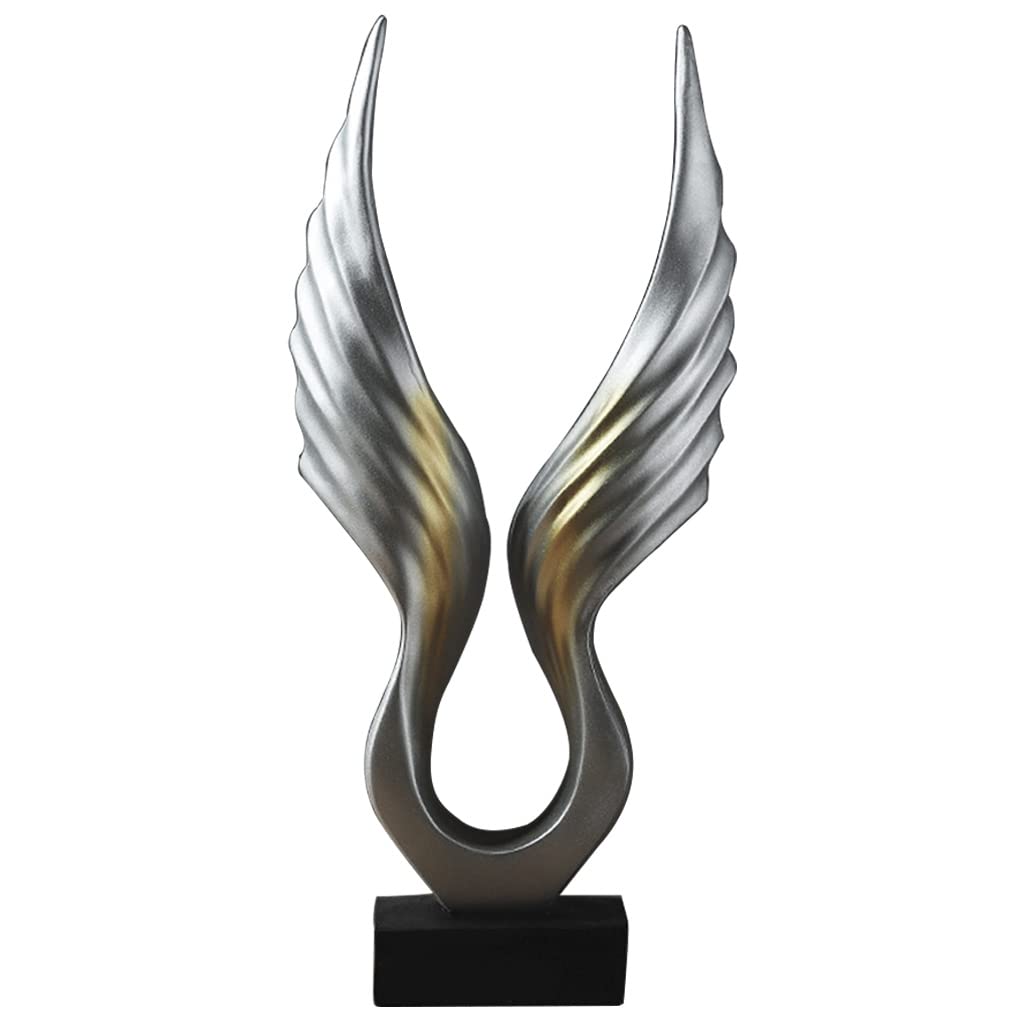 ゴールド　羽根を広げた天使の置物 ゴールド 羽根を広げた天使の置物