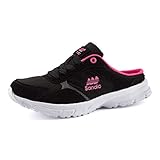  Fusskleidung Damen Herren Sabot Sneaker Sportschuhe Slip-On Clogs Pantoletten Freizeit Sandalen Schwarz Pink EU 38
