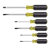 Klein Tools 85074 Screwdriver Set, 6-Piece Screwdriver Kit with All Purpose Flathead Screwdrivers (3) and Phillips Screwdrivers (3)