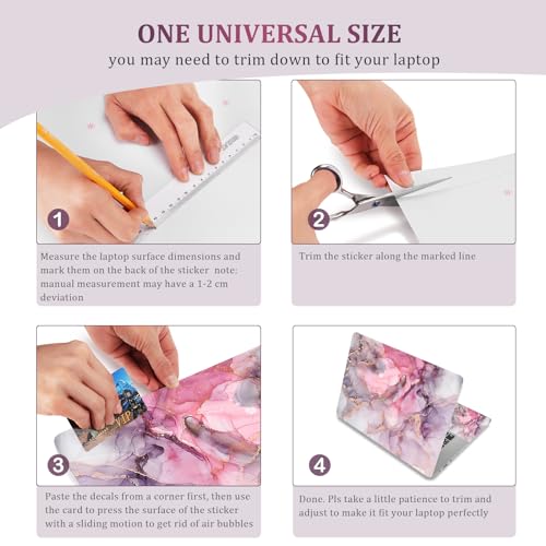 Image of Laptop Notebook Skin Sticker Cover Decal, 12 13 13.3 14 15 15.4 15.6 inch Laptop Vinyl Skin Sticker Cover Art Protector Decal Universal, Pink Marble