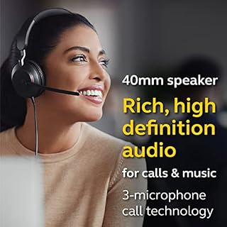 Jabra Evolve2 40 UC Casque Filaire, USB-C, Mono Noir - Casque Telework pour appels et musique - Confort amélioré tout au… – Image 3
