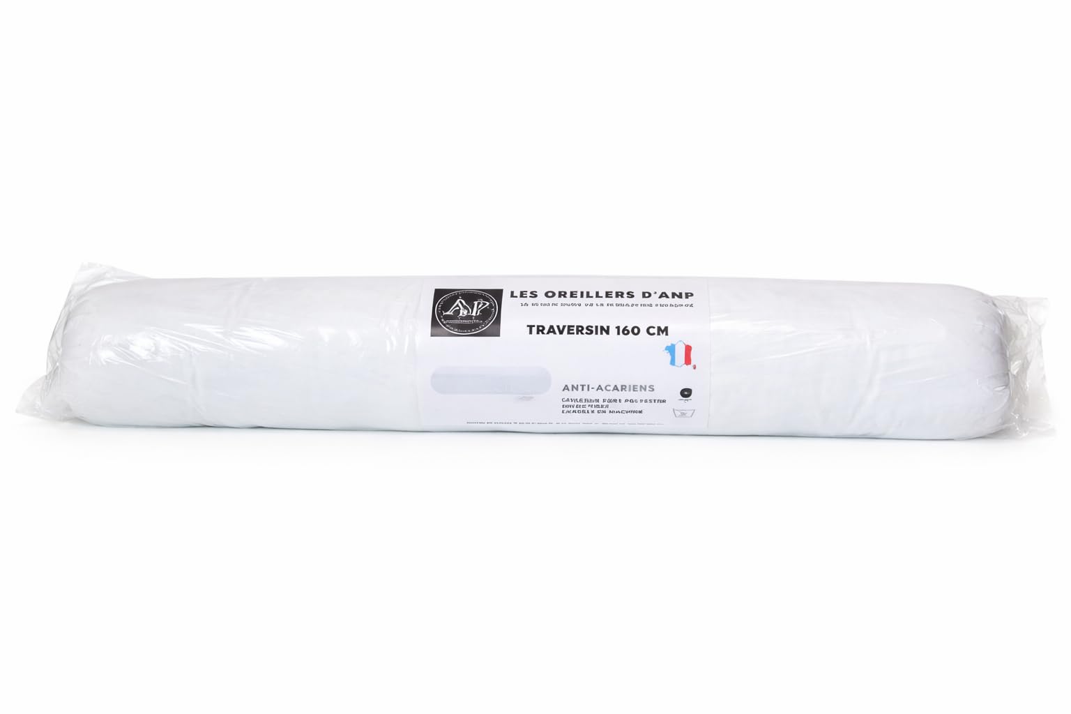 Le Linge De Jules Traversin Anallergique 140 Cm - Fabrication Française 500Gr/m2 Blanc