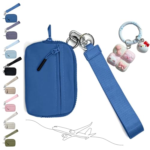 Commonlyto Wallet, The Wallet 2nd Gen, Waterproof Wristlet Wallets for Women, Zip Card Case with ID Window, Mini Zippered Coin Card Case (dark blue)