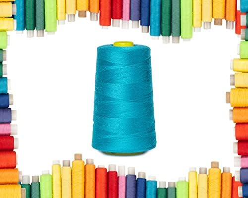 Rohans Overlock Yarn 40/2 (120) , 5000 Yards (4570 Meters) Sewing Thread Cones , Sewing Machine Multi Colour Yarn Cones, 100% Polyester Material (White, 4)