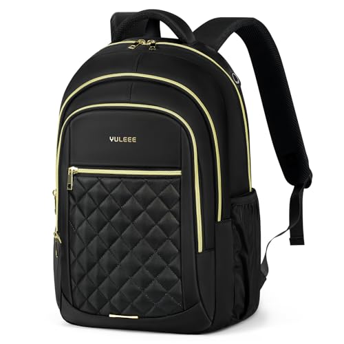 Laptop Backpack for Women - 15.6 Inch Carry On Travel Backpacks with USB Charging Hole Water Resistant Computer Bag Back Pack Casual Daypack for College Work Nurse Teacher Black