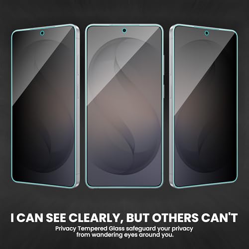 Image of ArmourPro Privacy Tempered Glass for Samsung Galaxy S26 Ultra - Anti Spy Anti Peeping Screen Protector, Edge-to-Edge Full Coverage, 9H Hardness with Cable Protector | Black