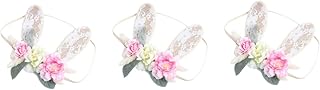 Amosfun 3 Peças Tiara Com Orelhas De Coelho Tiara De Coelho Tiara De Bebê Tiara Infantil Tiara Infantil Tiara De Princesa Tiara Floral Tiara De Bebê Tiara De Bebê Acessórios De Cabelo