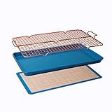 CasaWare 3pc Ultimate Commercial Weight 15 x 10 x 1-inch Cookie Sheet/Cooling Grid/Silicone Mat Bakeware Set (Blue Granite)