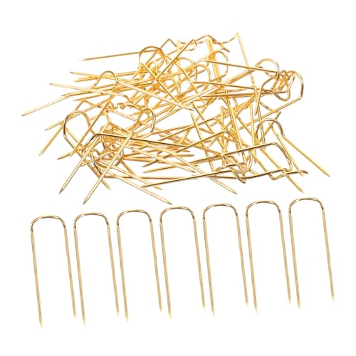 VILLCASE 50pcs U-Shaped Fixed Pin for Fabric Carbon Steel Professional Sewing Needles Hand Sewing Blocking Needle