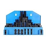 waltyotur 58pc T-slot Clamping Kit Sets of Fixtures, Pro-Series 1/2 T-Slot Step Hold Down Clamp Clamping Kit 3/8-16 Stud Clamping Kit Mill Machinist Set