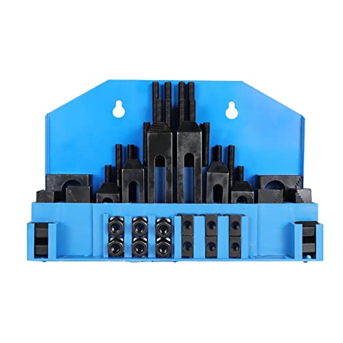 waltyotur 58pc T-slot Clamping Kit Sets of Fixtures, Pro-Series 1/2 T-Slot Step Hold Down Clamp Clamping Kit 3/8-16 Stud Clamping Kit Mill Machinist Set