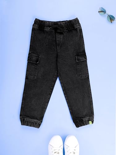 Image of KiddoPanti Boys Denim Cargo Jogger Pant