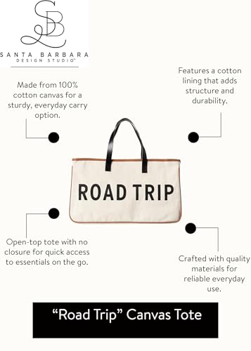 Image of Santa Barbara Design Studio Tote Bag For Women Hold Everything 100% Cotton Canvas Shoulder Bag, Large, Road Trip