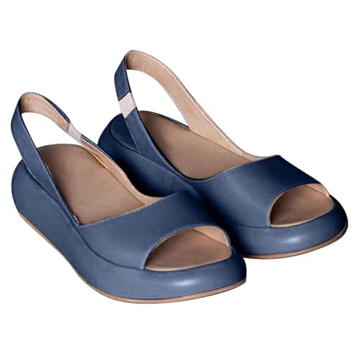 Yifare Sandals for Women Open Toe Ankle Strap Flat Peep Slingback Sandal Summer Orthopedic Casual Dotmalls Shoes Trendy Flats Comfy Platform Slide Orthotic All Day Comfort Soft Thick Sole