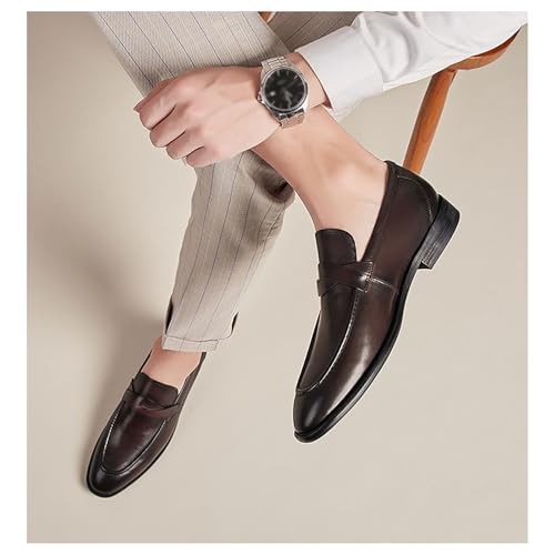 Men's Leather Oxfords Classic Lace-Up Business Formal Shoes with Anti-Slip Sole for Wedding, Office Wear2