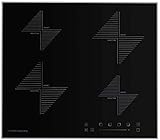  Kuppersberg - Placa de inducción de 60 cm/Autark/Stop and GO/Vitrocerámica/4 quemadores de inducción/2 kW 3 kW Booster/control de contacto/cocción/9 niveles de potencia (negro)